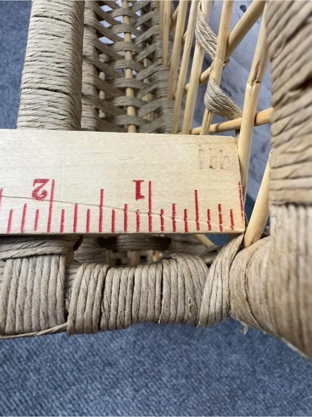 Vintage Wicker Rattan Wall Mail Organizer Letter Holder Boho Cottage Entryway
